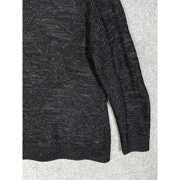 Christopher & Banks Long Sleeve V-Neck Knit Sweater Womens Size Large Black Gray - Picture 7 of 14